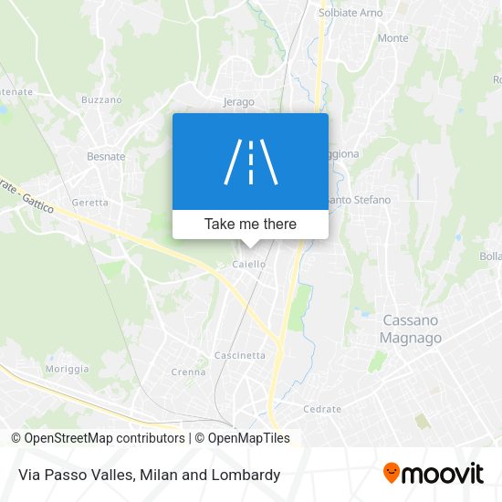 Via Passo Valles map