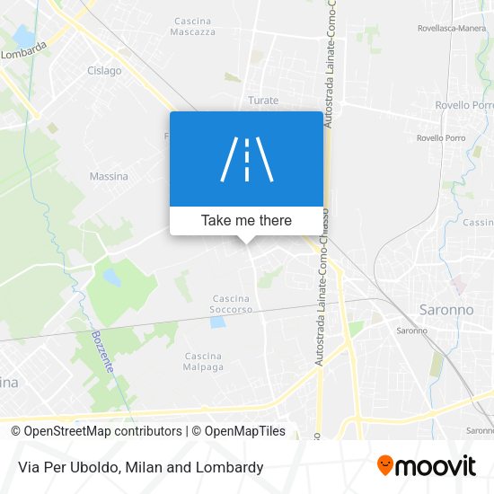 Via Per Uboldo map