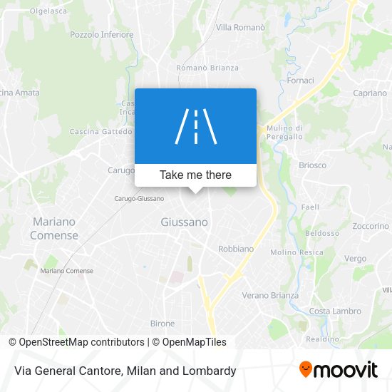 Via General Cantore map