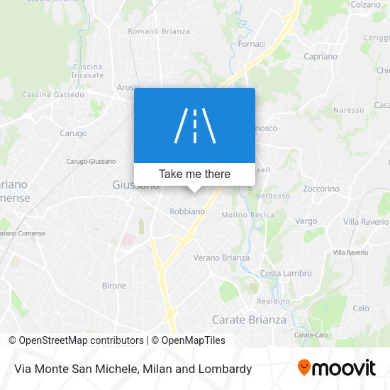 Via Monte San Michele map