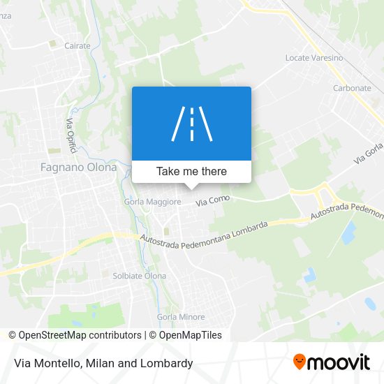 Via Montello map