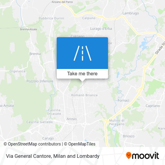 Via General Cantore map