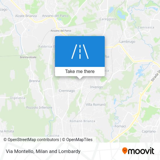 Via Montello map