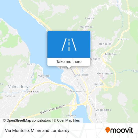 Via Montello map