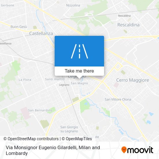 Via Monsignor Eugenio Gilardelli map
