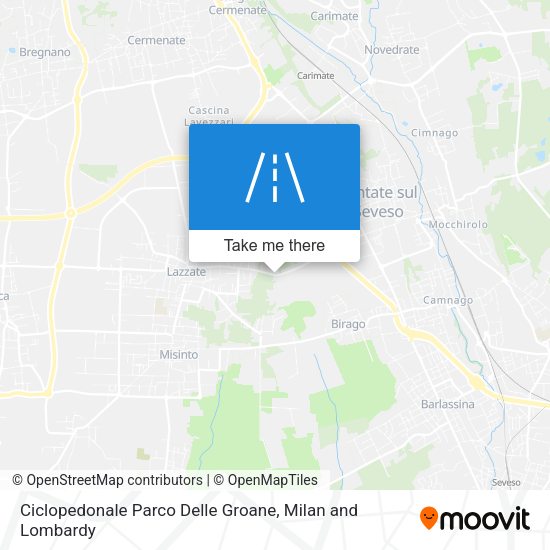 Ciclopedonale Parco Delle Groane map