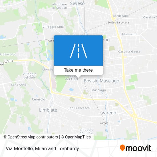 Via Montello map