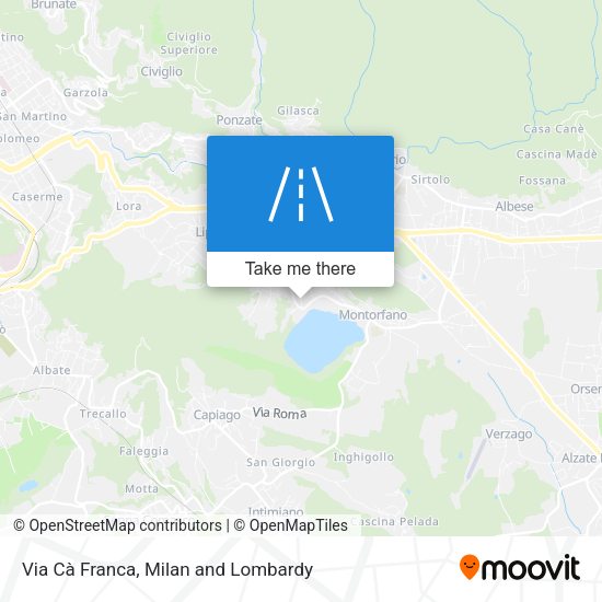 Via Cà Franca map