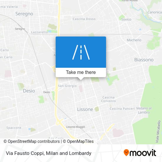 Via Fausto Coppi map
