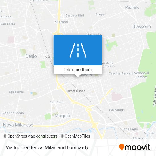 Via Indipendenza map