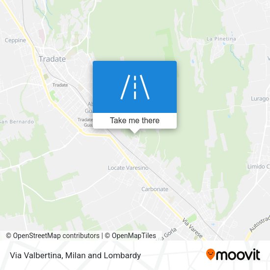 Via Valbertina map