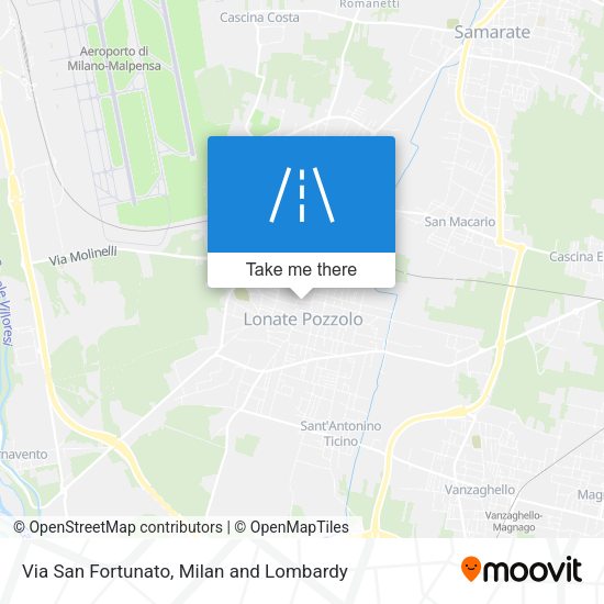 Via San Fortunato map