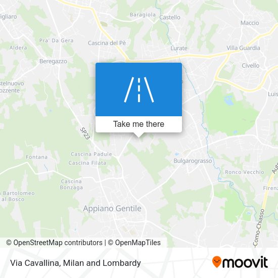 Via Cavallina map