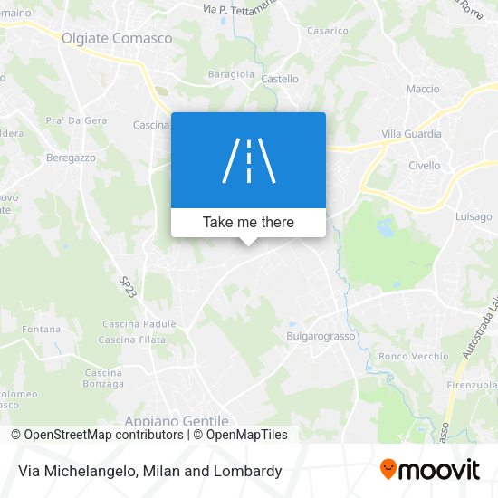 Via Michelangelo map
