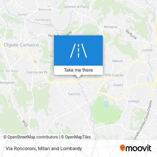 Via Roncoroni map