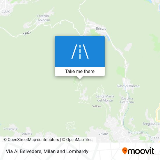Via Al Belvedere map