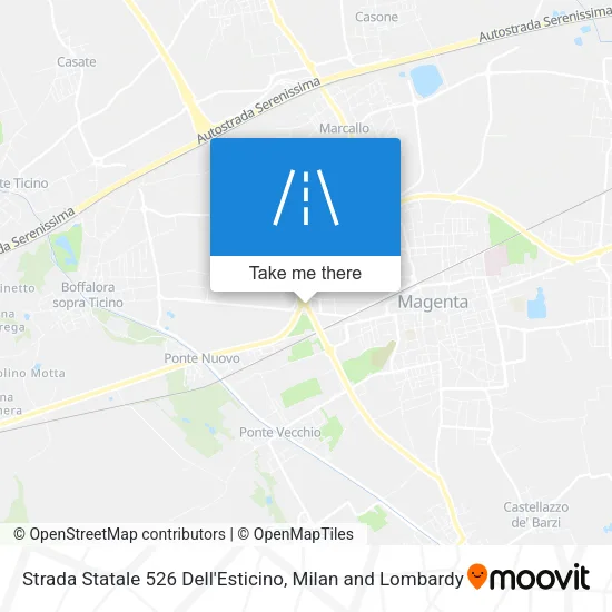 Strada Statale 526 Dell'Esticino map