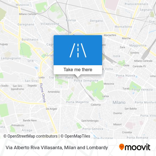 Via Alberto Riva Villasanta map