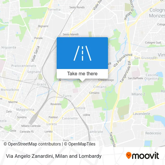 Via Angelo Zanardini map