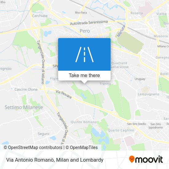 Via Antonio Romanò map