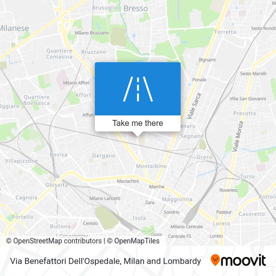 Via Benefattori Dell'Ospedale map