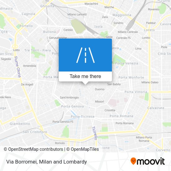 Via Borromei map