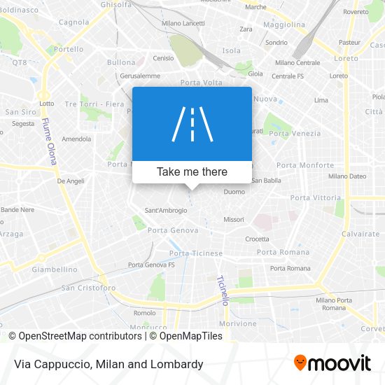 Via Cappuccio map