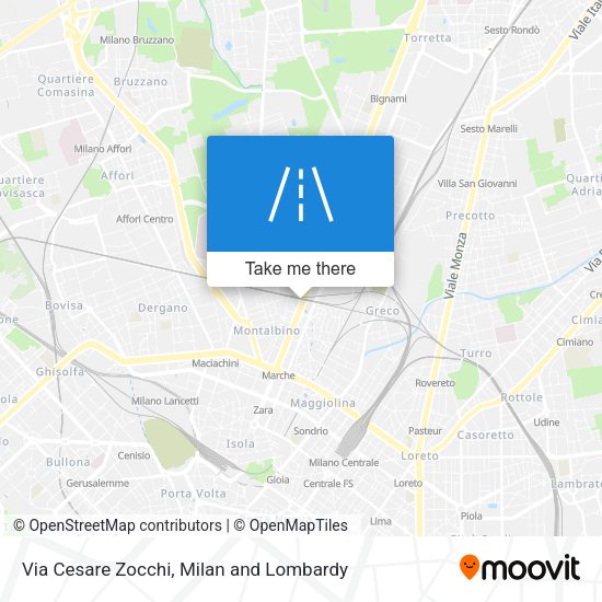 Via Cesare Zocchi map