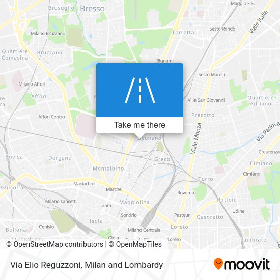 Via Elio Reguzzoni map