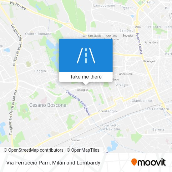 Via Ferruccio Parri map