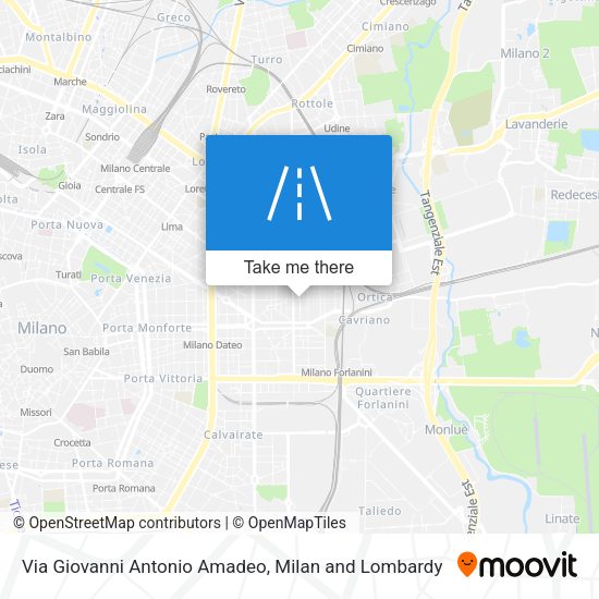 Via Giovanni Antonio Amadeo map