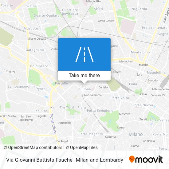 Via Giovanni Battista Fauche' map