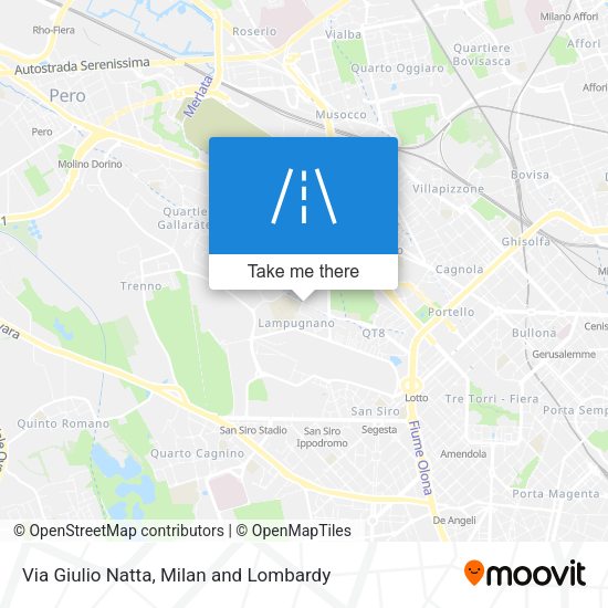 Via Giulio Natta map