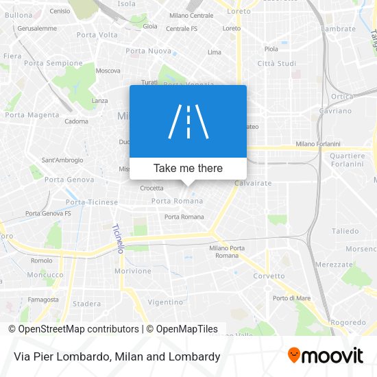 Via Pier Lombardo map