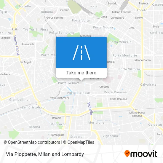 Via Pioppette map