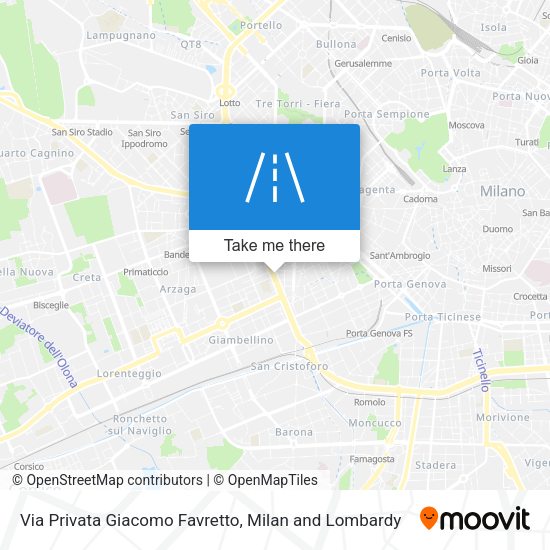 Via Privata Giacomo Favretto map