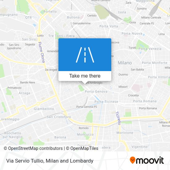 Via Servio Tullio map