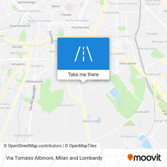 Via Tomaso Albinoni map