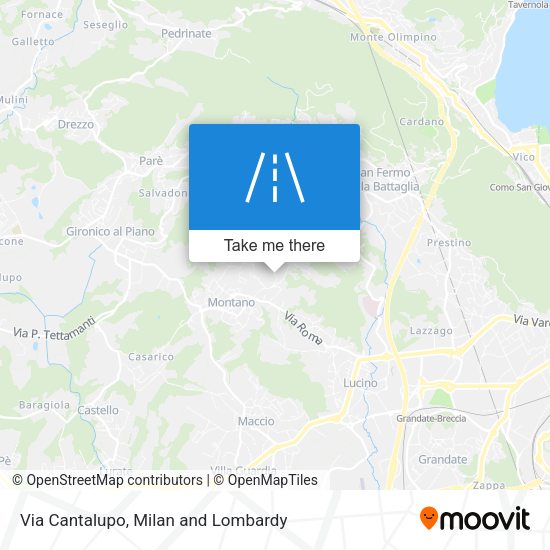 Via Cantalupo map