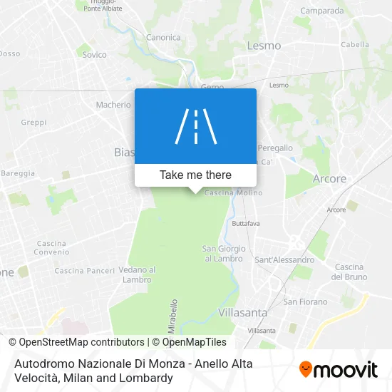 Autodromo Nazionale Di Monza - Anello Alta Velocità map