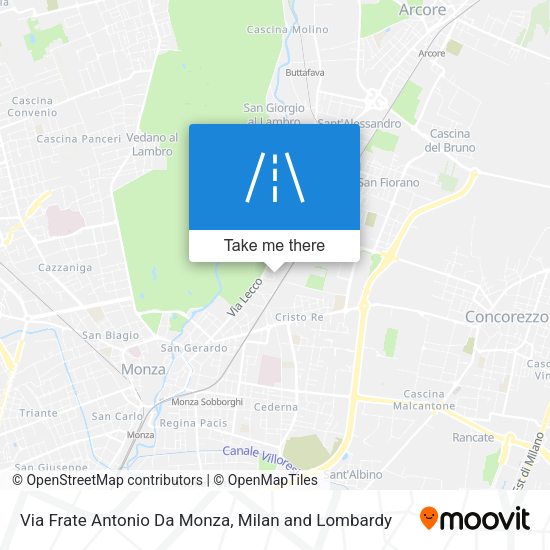 Via Frate Antonio Da Monza map