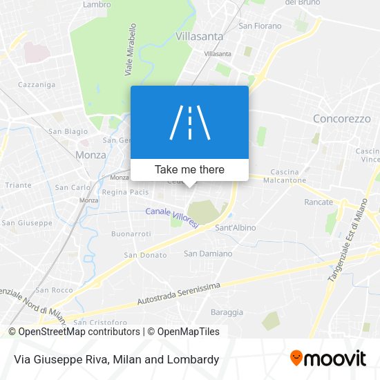 Via Giuseppe Riva map