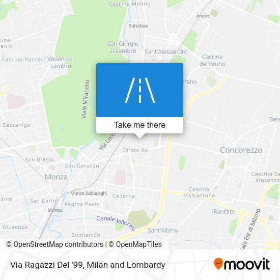 Via Ragazzi Del '99 map