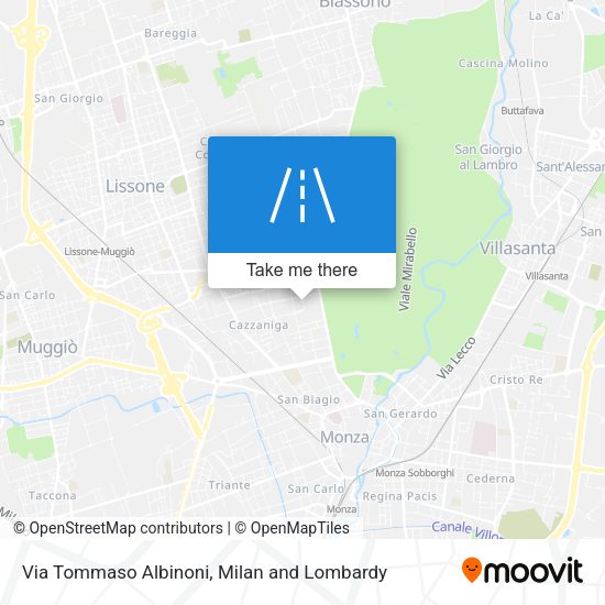 Via Tommaso Albinoni map