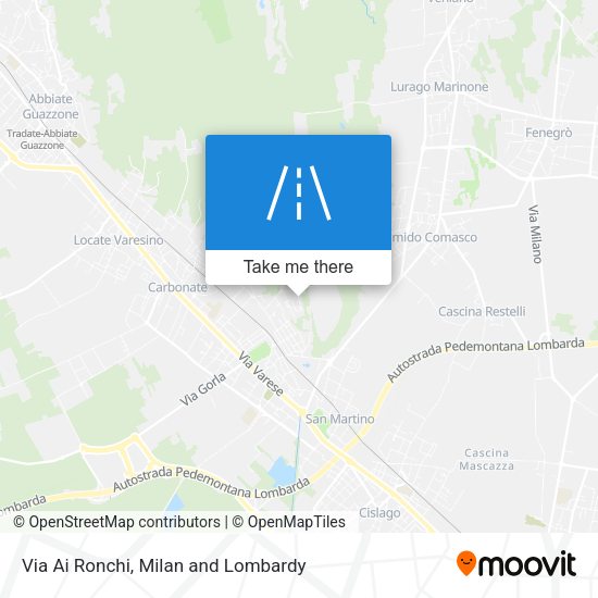 Via Ai Ronchi map