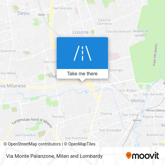 Via Monte Palanzone map