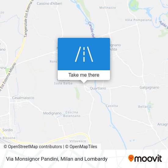 Via Monsignor Pandini map