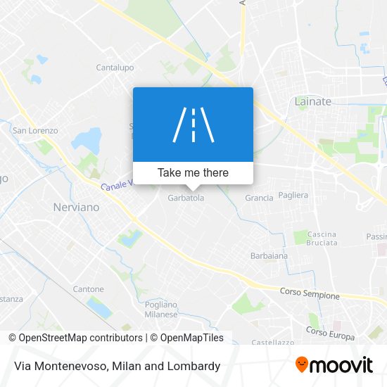 Via Montenevoso map