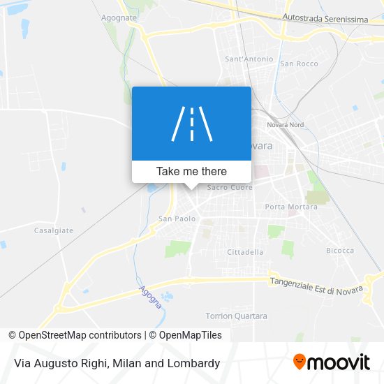 Via Augusto Righi map