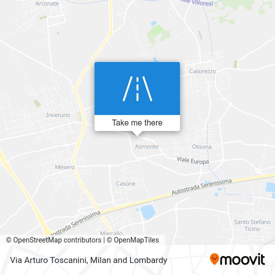 Via Arturo Toscanini map